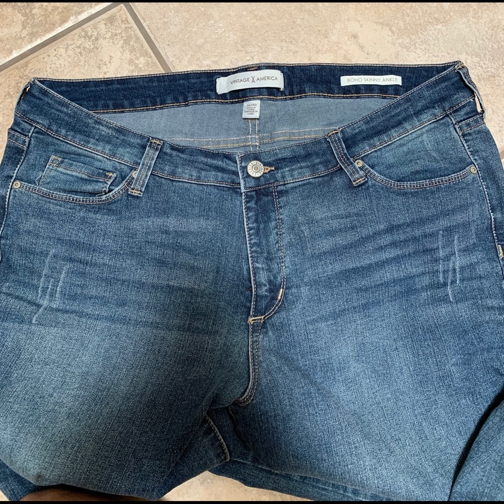 Women’s Vintage America Boho Skinny Ankle Jeans